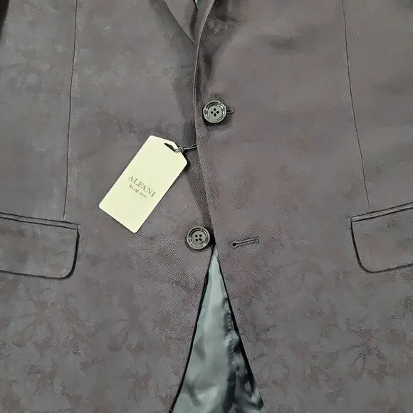Alfani Slim-Fit Navy‎ Blue Jacquard Blazer Mens 36S 36 $295
